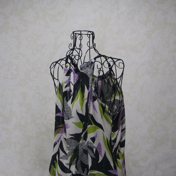 WORTHINGTON Tropical Sleeveless Semi Sheer Dressy Tank Blouse - Picture 6 of 16